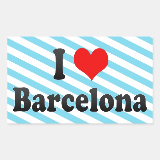 I Love Barcelona, Spain Rectangular Sticker (Front)