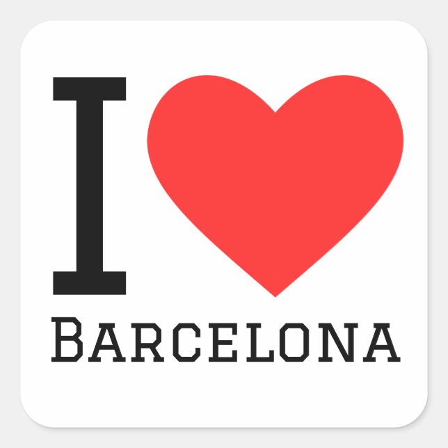 I love barcelona square sticker (Front)