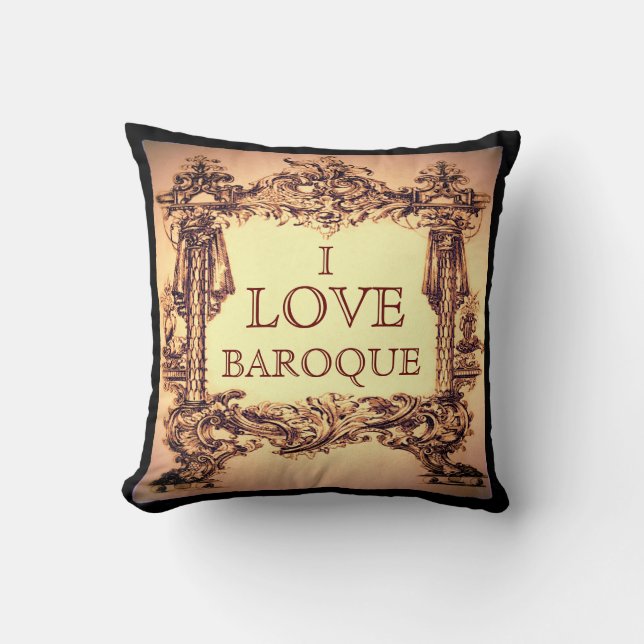I Love Baroque Throw Cushion (Front)