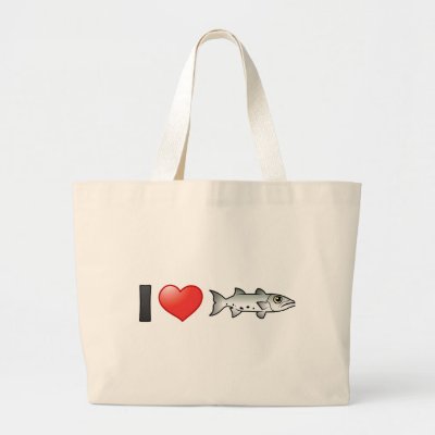 I Love Barracuda Large Tote Bag