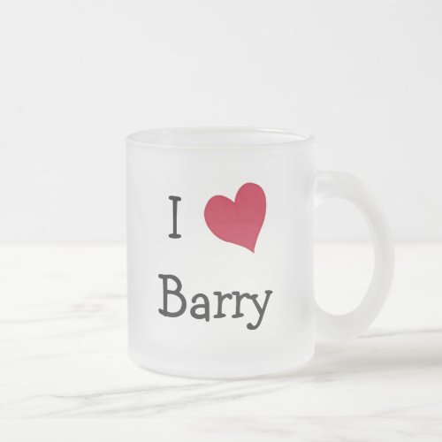 I Love Barry Frosted Glass Coffee Mug