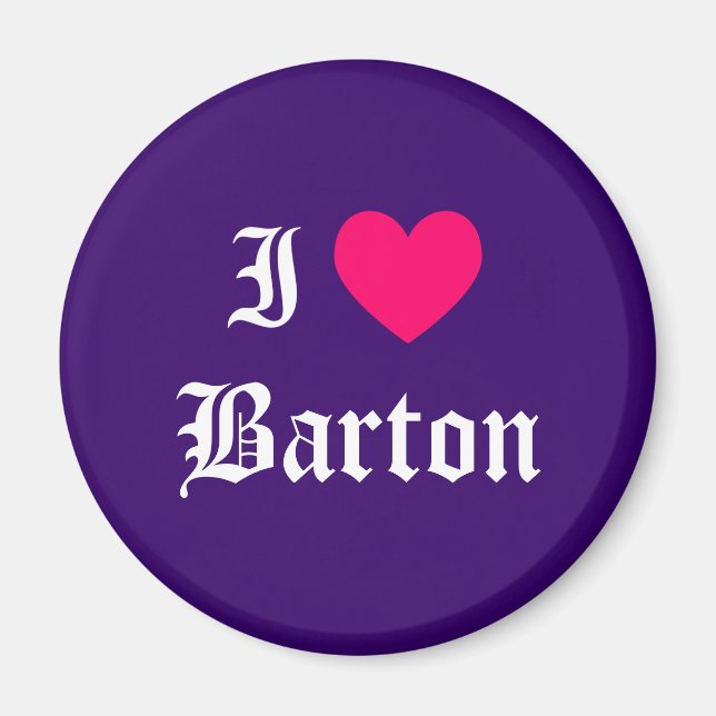I Love Barton Magnet (Front)