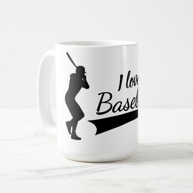 I love Baseball Coffee Mug (Front Left)