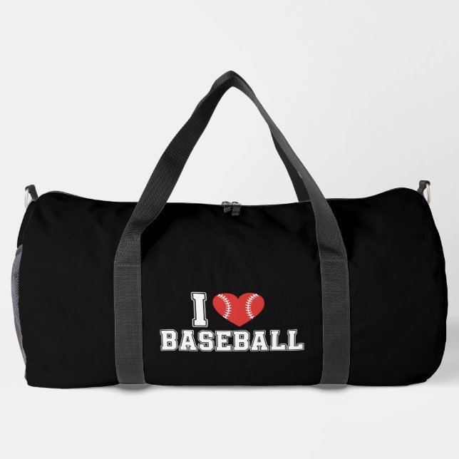 I Love Baseball Duffle Bag (Back)