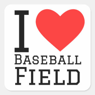 I love baseball field square sticker