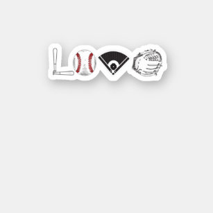 I Love Baseball  Funny Baseball Lover Amp Softball Sticker
