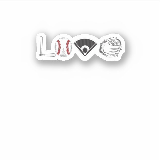I Love Baseball  Funny Baseball Lover Amp Softball Sticker (Front)