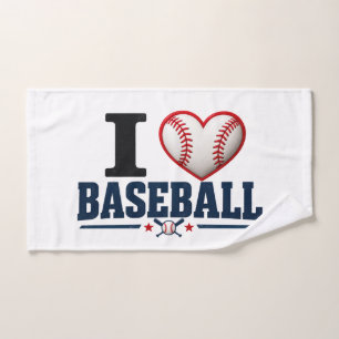 I Love Baseball Hand Towel Baseball Player Sport