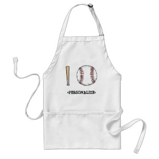 I Love (Baseball), <PERSONALIZE> Adult Apron