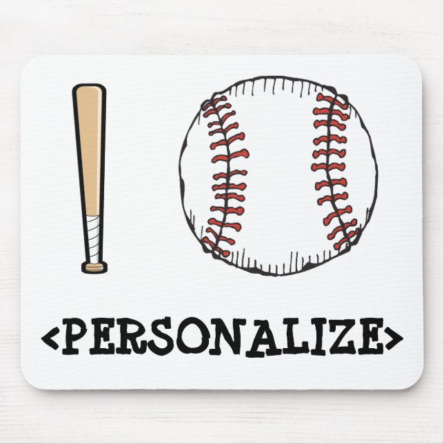 I Love (Baseball), <PERSONALIZE> Mouse Pad (Front)