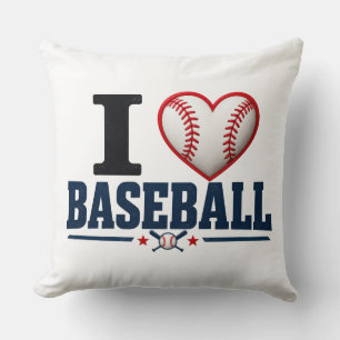 I Love Baseball Personalized Baseball Room Decor D Throw Pillow