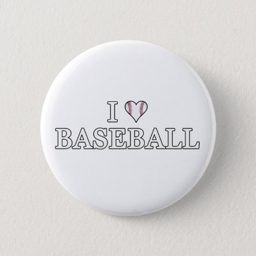 I Love Baseball Pinback Button