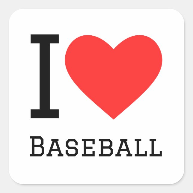 I love baseball square sticker (Front)