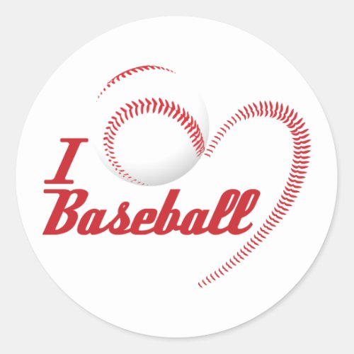 I Love Baseball Sticker