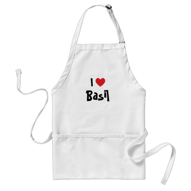 I Love Basil Adult Apron (Front)
