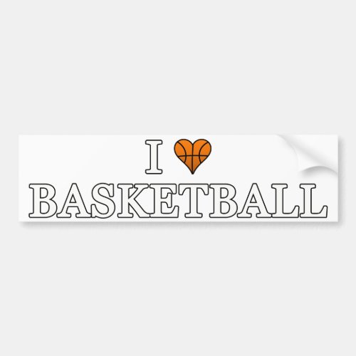I Love Basketball Bumper Sticker