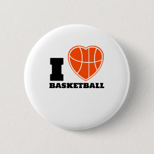 I Love Basketball Button
