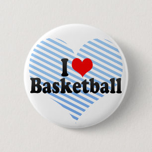 I Love Basketball Button