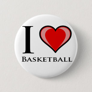 I Love Basketball Button