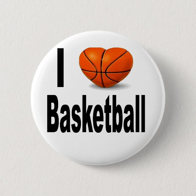 I Love Basketball Button (Front)