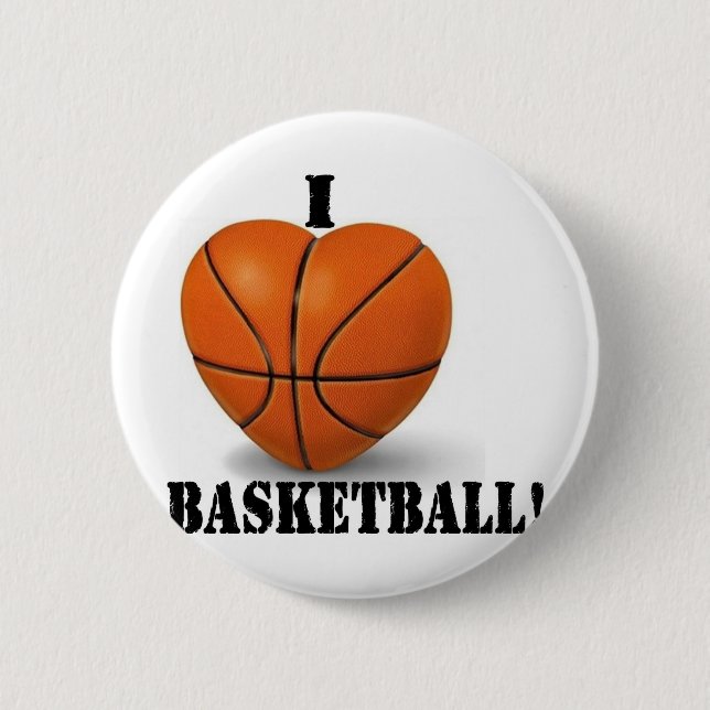 I Love Basketball Button (Front)