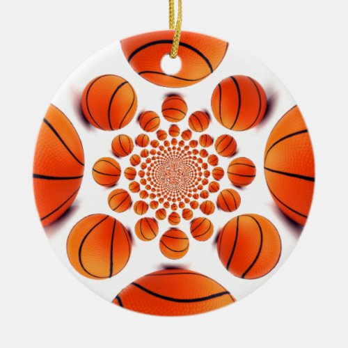 I love basketball ceramic ornament