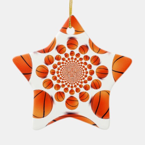 I love basketball ceramic ornament