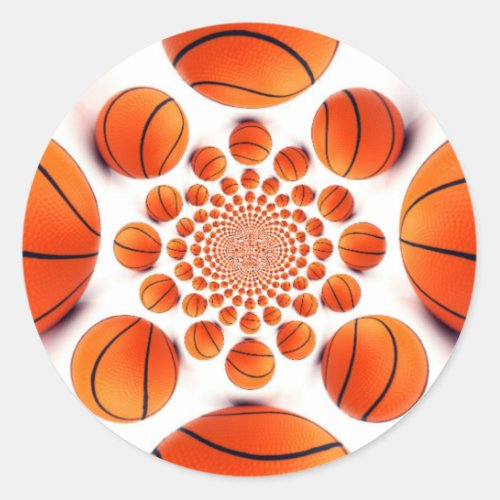 I love basketball classic round sticker
