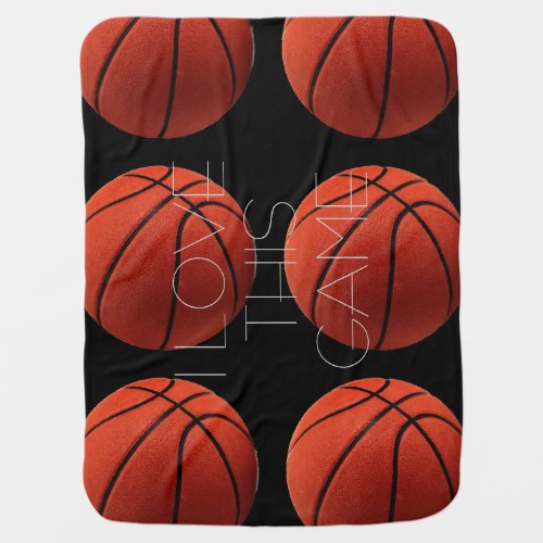 I Love Basketball Close_Up Baby Blanket