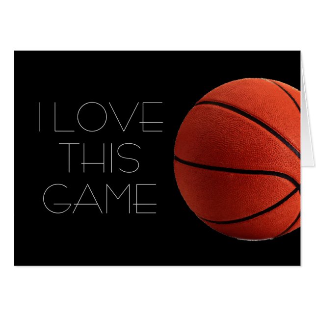 I Love Basketball Close-Up Card (Front Horizontal)