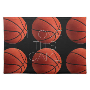I Love Basketball Close-Up Cloth Placemat