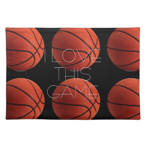 I Love Basketball Close_Up Cloth Placemat