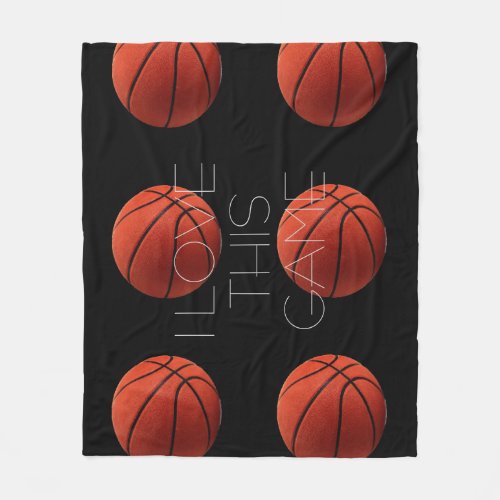 I Love Basketball Close_Up Fleece Blanket