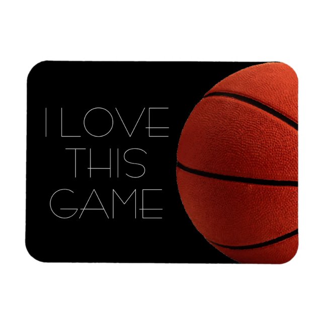I Love Basketball Close-Up Magnet (Horizontal)