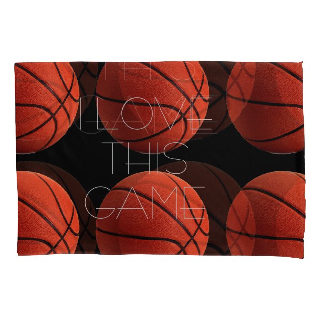 I Love Basketball Close-Up Pillow Case (Front)