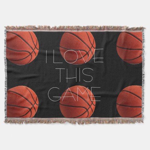 I Love Basketball Close_Up Throw Blanket