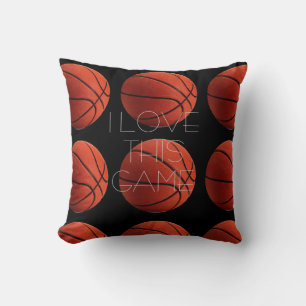 I Love Basketball Close-Up Throw Pillow