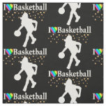 I LOVE BASKETBALL DESIGN FABRIC