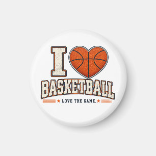 I Love Basketball Fan & Sports Decor Design Magnet