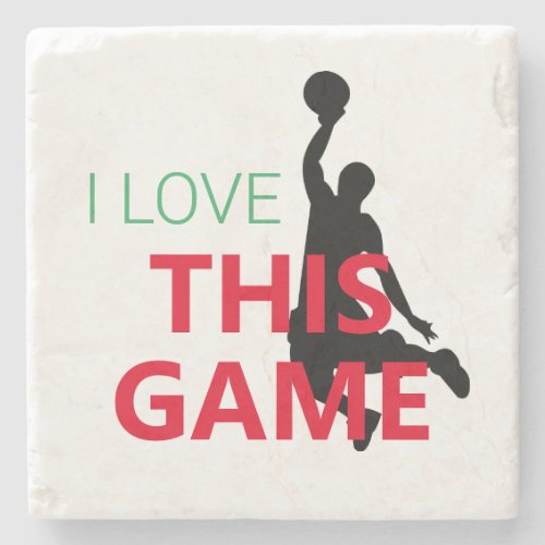 I Love Basketball Game Stone Coaster