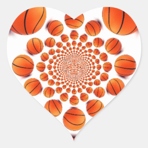 I love basketball heart sticker