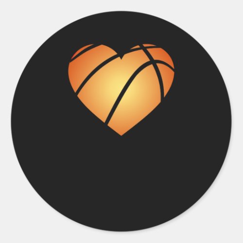 I Love Basketball Heart Valentines Day Classic Round Sticker
