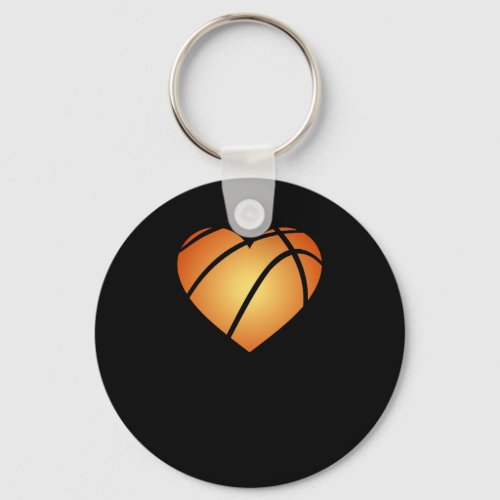 I Love Basketball Heart Valentines Day Keychain