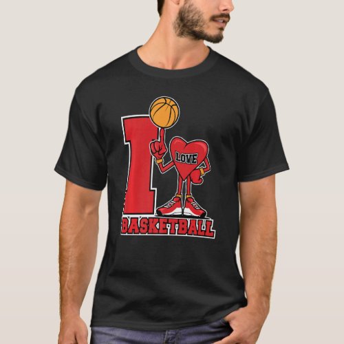 I Love Basketball Lovers Hoop Pump Kids Net Love T_Shirt