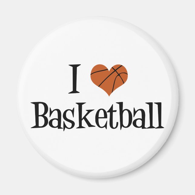 I Love Basketball Magnet (Front)