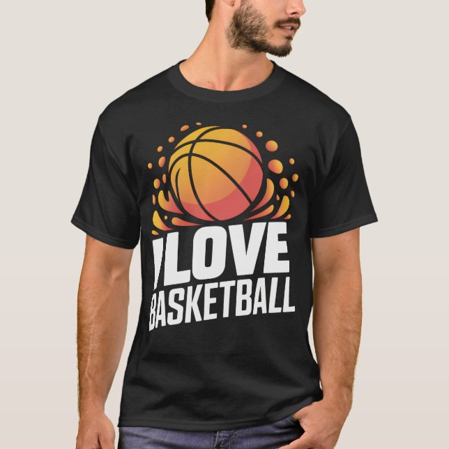 I Love Basketball Passion Splash T-Shirt (Front)
