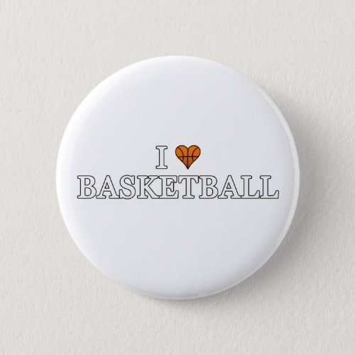 I Love Basketball Pinback Button