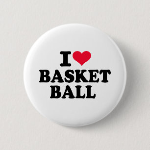 I love basketball pinback button