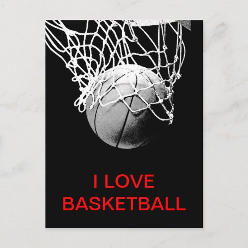 I Love Basketball Postcard