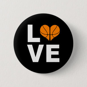 I Love Basketball Sports Athlete Player Gift Button